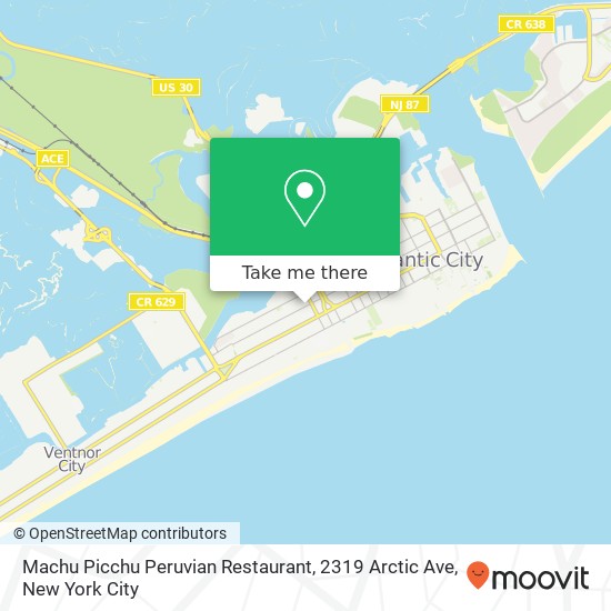 Mapa de Machu Picchu Peruvian Restaurant, 2319 Arctic Ave