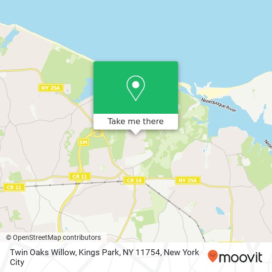 Mapa de Twin Oaks Willow, Kings Park, NY 11754