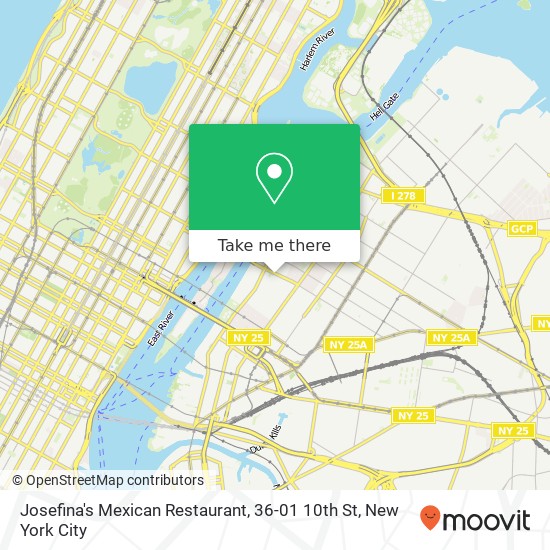 Mapa de Josefina's Mexican Restaurant, 36-01 10th St