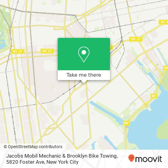 Mapa de Jacobs Mobil Mechanic & Brooklyn Bike Towing, 5820 Foster Ave