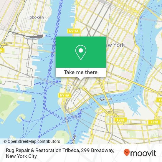 Mapa de Rug Repair & Restoration Tribeca, 299 Broadway