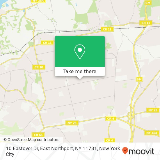 Mapa de 10 Eastover Dr, East Northport, NY 11731