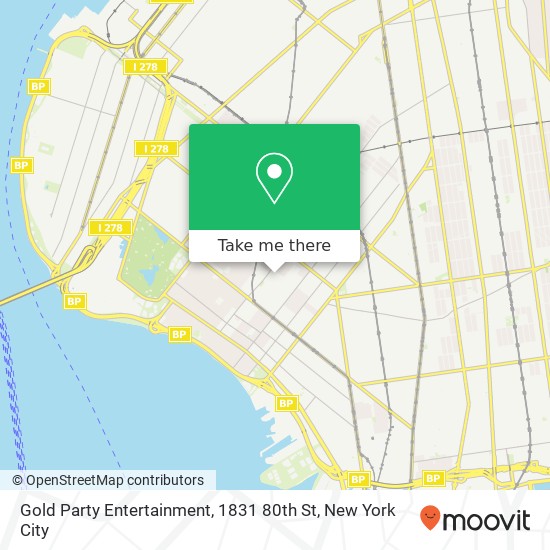 Mapa de Gold Party Entertainment, 1831 80th St