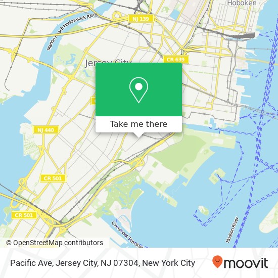 Mapa de Pacific Ave, Jersey City, NJ 07304