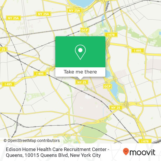 Mapa de Edison Home Health Care Recruitment Center - Queens, 10015 Queens Blvd