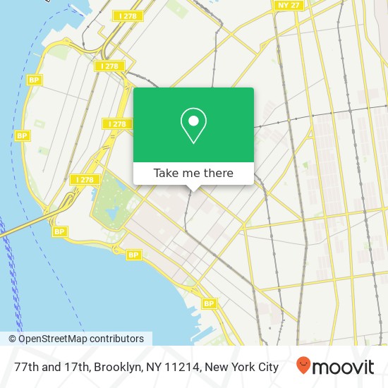 77th and 17th, Brooklyn, NY 11214 map