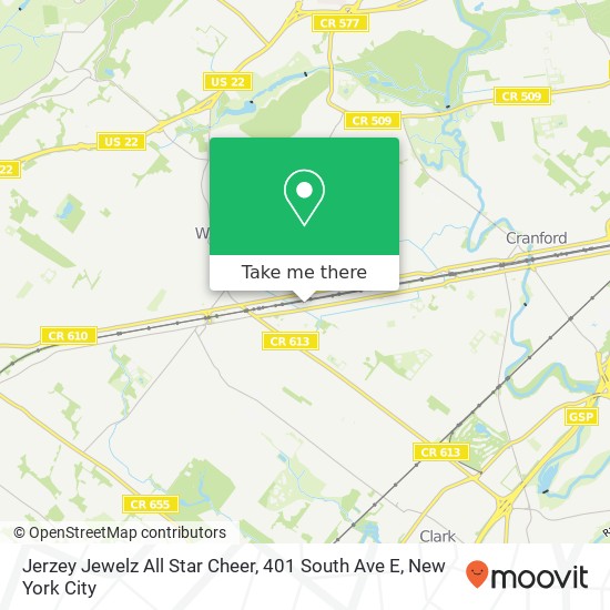 Mapa de Jerzey Jewelz All Star Cheer, 401 South Ave E