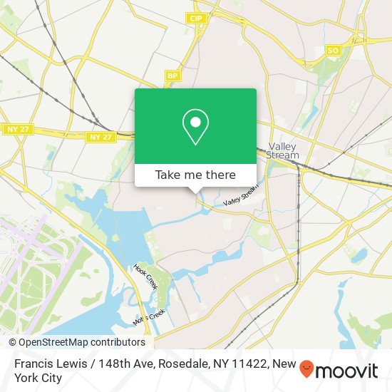 Mapa de Francis Lewis / 148th Ave, Rosedale, NY 11422