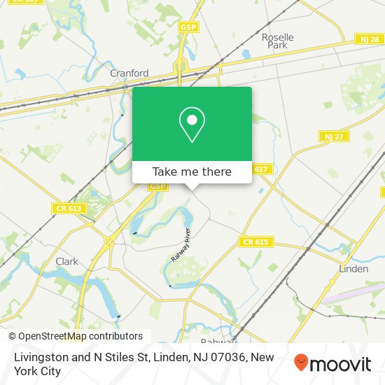 Mapa de Livingston and N Stiles St, Linden, NJ 07036