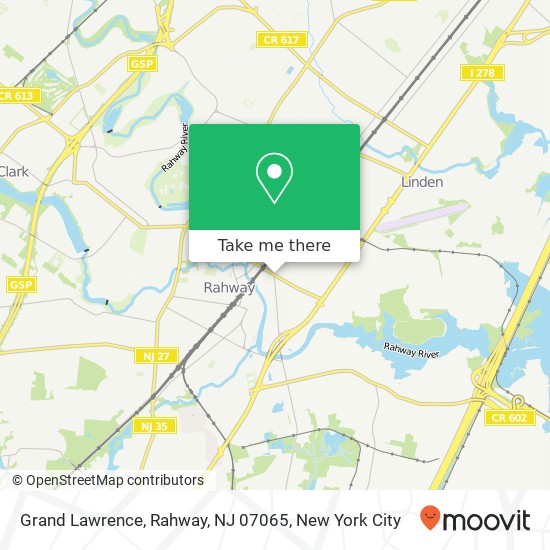 Mapa de Grand Lawrence, Rahway, NJ 07065