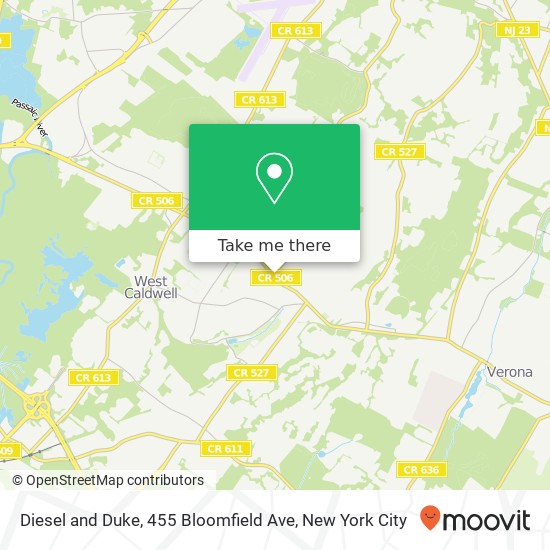 Mapa de Diesel and Duke, 455 Bloomfield Ave