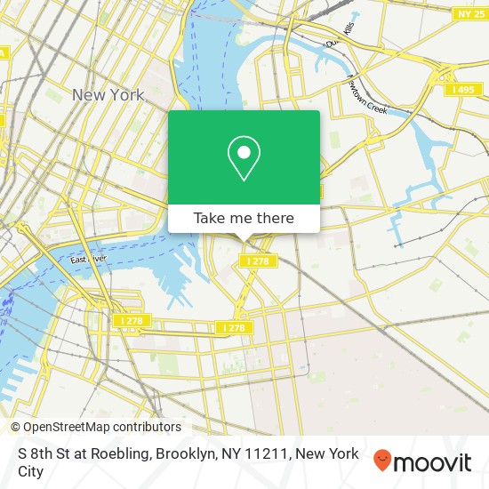 Mapa de S 8th St at Roebling, Brooklyn, NY 11211