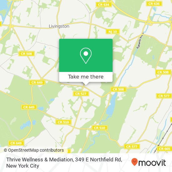 Mapa de Thrive Wellness & Mediation, 349 E Northfield Rd