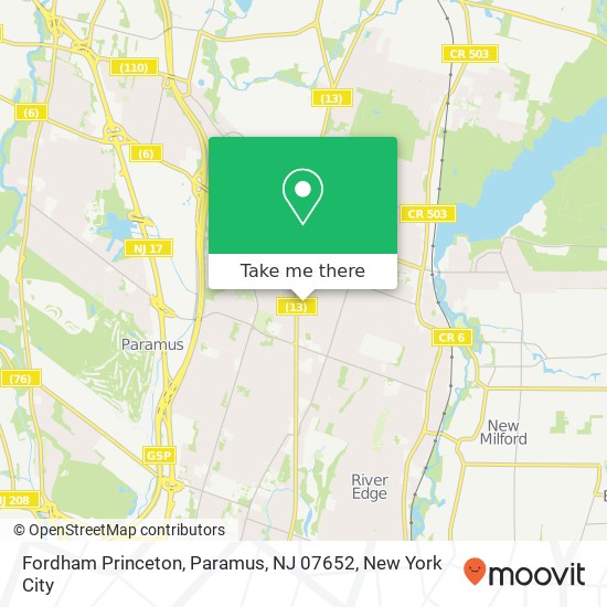 Mapa de Fordham Princeton, Paramus, NJ 07652