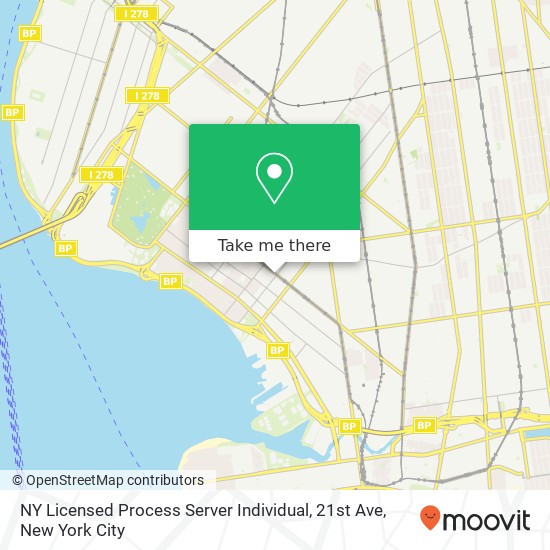 Mapa de NY Licensed Process Server Individual, 21st Ave