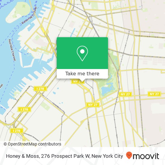 Honey & Moss, 276 Prospect Park W map