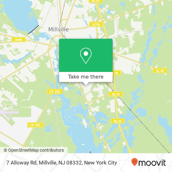 Mapa de 7 Alloway Rd, Millville, NJ 08332