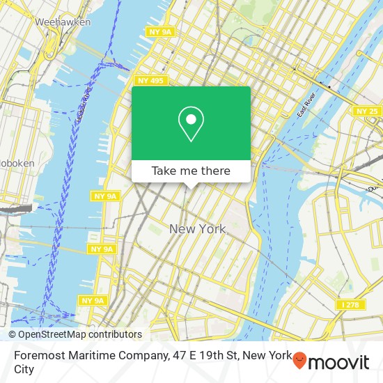 Mapa de Foremost Maritime Company, 47 E 19th St
