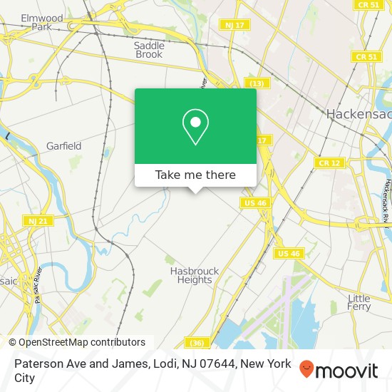 Mapa de Paterson Ave and James, Lodi, NJ 07644