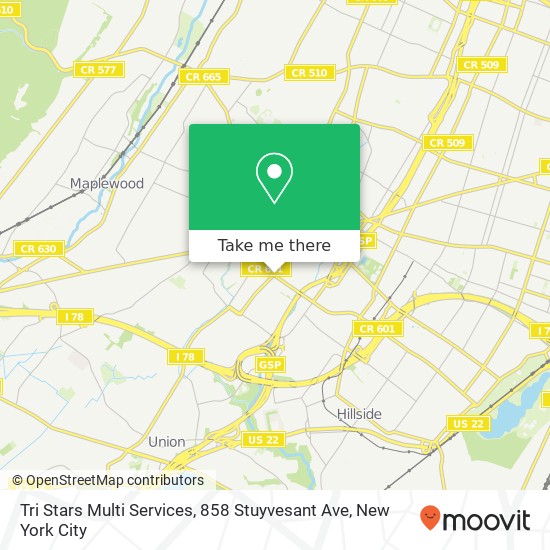 Mapa de Tri Stars Multi Services, 858 Stuyvesant Ave