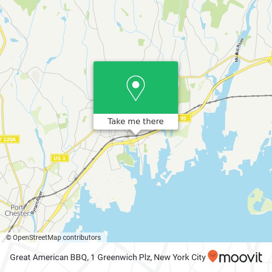 Mapa de Great American BBQ, 1 Greenwich Plz