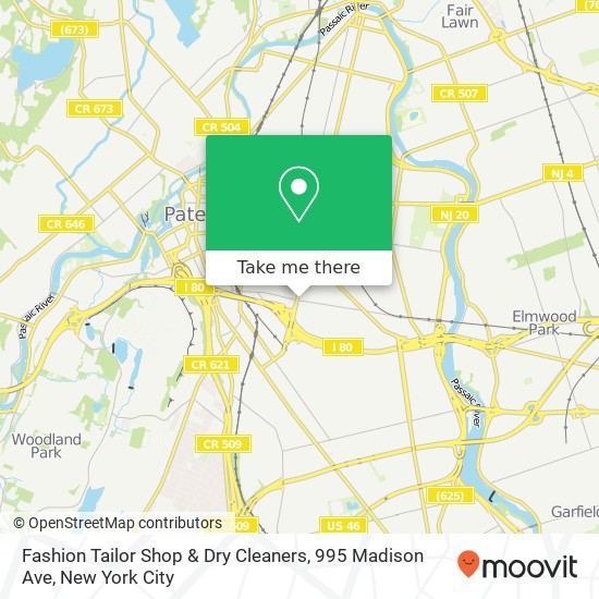 Mapa de Fashion Tailor Shop & Dry Cleaners, 995 Madison Ave