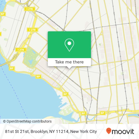 Mapa de 81st St 21st, Brooklyn, NY 11214