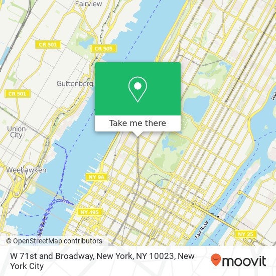 W 71st and Broadway, New York, NY 10023 map