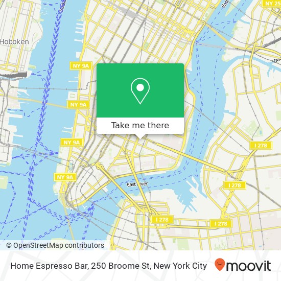 Mapa de Home Espresso Bar, 250 Broome St