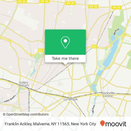Mapa de Franklin Ackley, Malverne, NY 11565