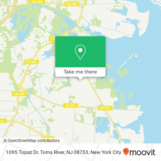 Mapa de 1095 Topaz Dr, Toms River, NJ 08753