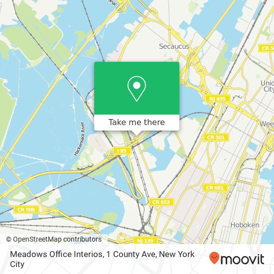 Mapa de Meadows Office Interios, 1 County Ave