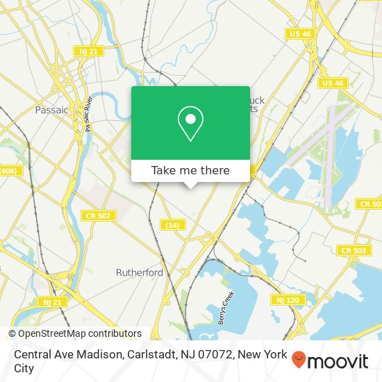 Central Ave Madison, Carlstadt, NJ 07072 map