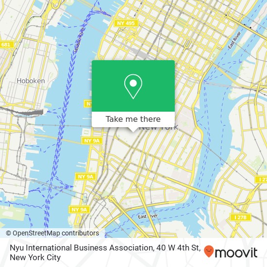 Mapa de Nyu International Business Association, 40 W 4th St