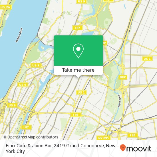 Finix Cafe & Juice Bar, 2419 Grand Concourse map