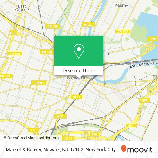 Market & Beaver, Newark, NJ 07102 map