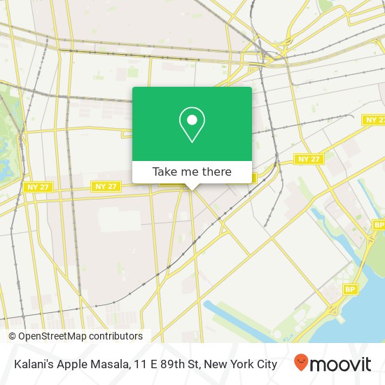 Kalani's Apple Masala, 11 E 89th St map