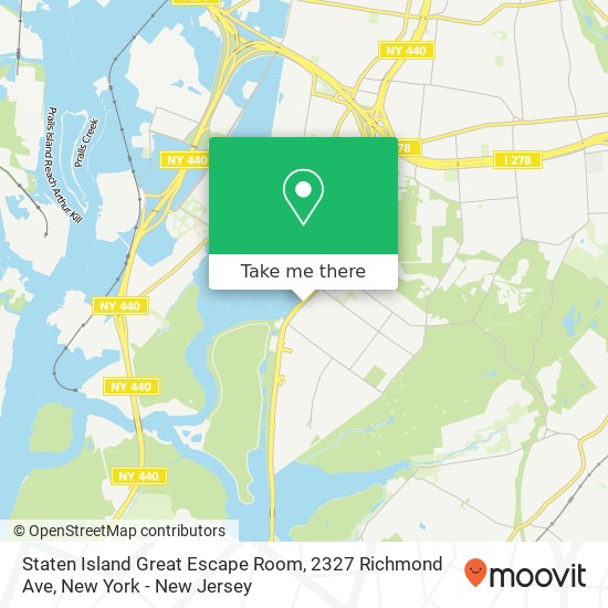 Mapa de Staten Island Great Escape Room, 2327 Richmond Ave