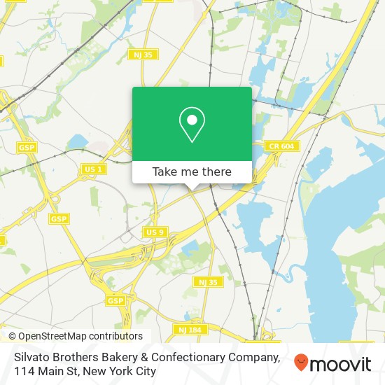 Mapa de Silvato Brothers Bakery & Confectionary Company, 114 Main St