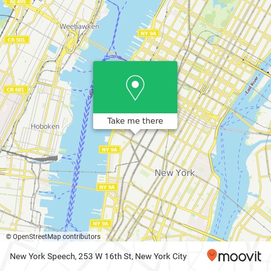 New York Speech, 253 W 16th St map