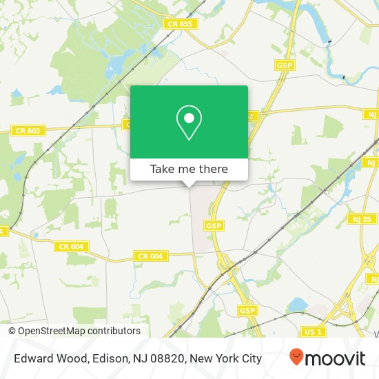 Mapa de Edward Wood, Edison, NJ 08820