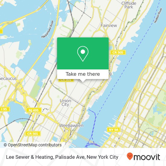 Mapa de Lee Sewer & Heating, Palisade Ave