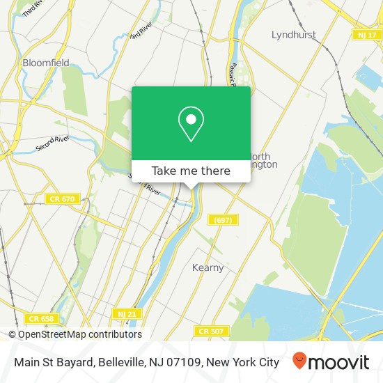 Mapa de Main St Bayard, Belleville, NJ 07109