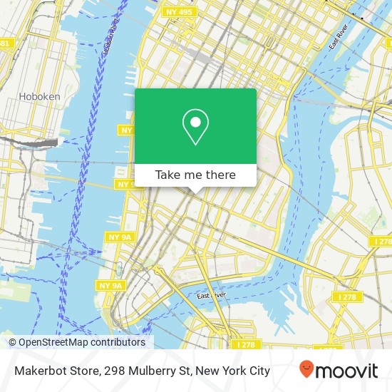 Mapa de Makerbot Store, 298 Mulberry St