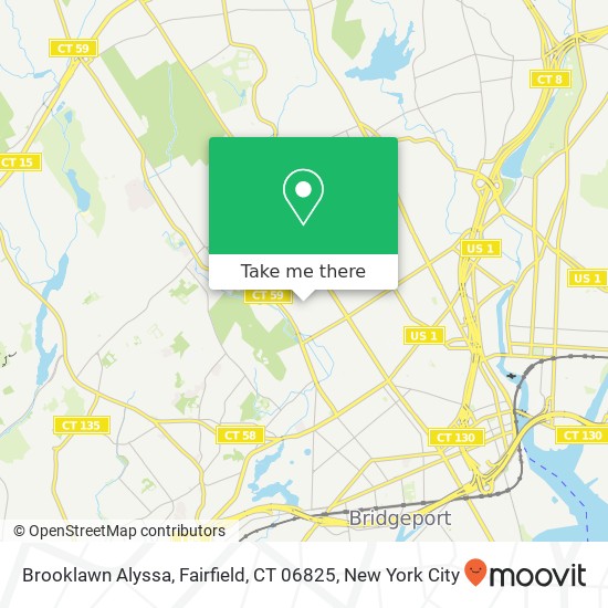Mapa de Brooklawn Alyssa, Fairfield, CT 06825