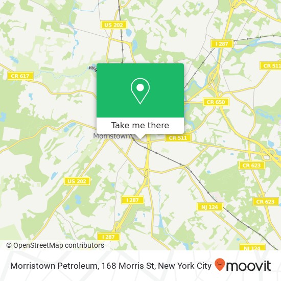 Mapa de Morristown Petroleum, 168 Morris St
