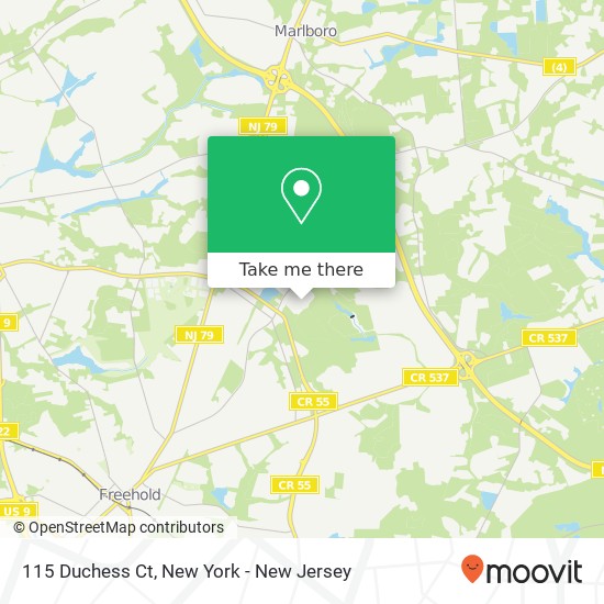 Mapa de 115 Duchess Ct, Freehold, NJ 07728