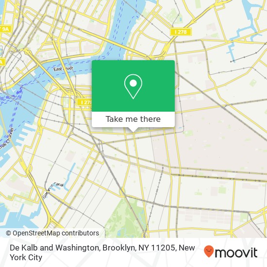 De Kalb and Washington, Brooklyn, NY 11205 map