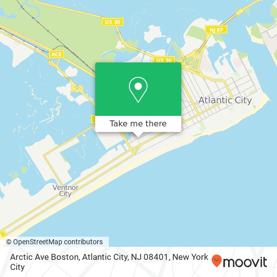 Mapa de Arctic Ave Boston, Atlantic City, NJ 08401