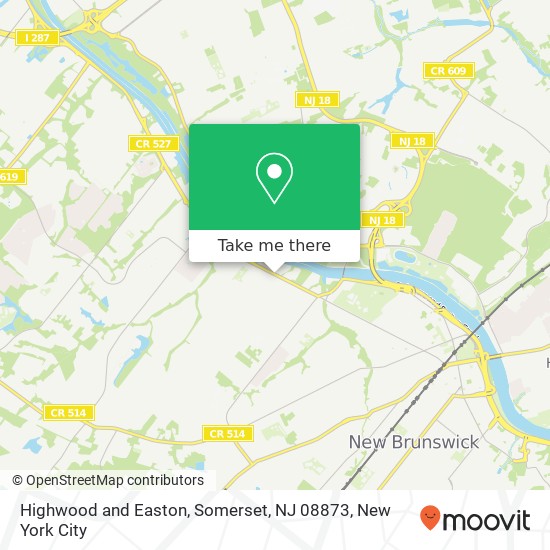 Mapa de Highwood and Easton, Somerset, NJ 08873